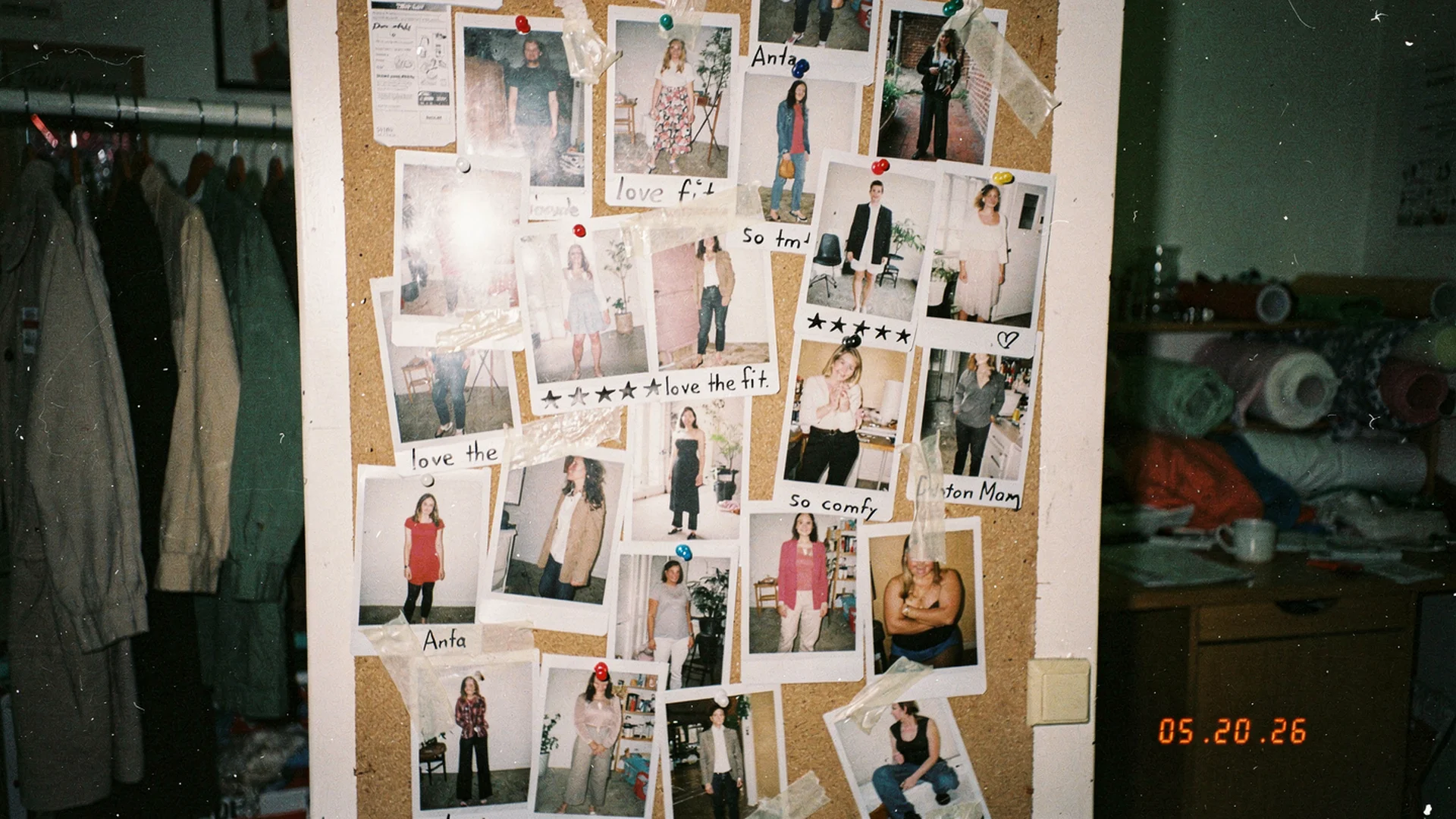 Grid of customer photo reviews showing outfits on real bodies, demonstrating social proof for Shopify fashion brands