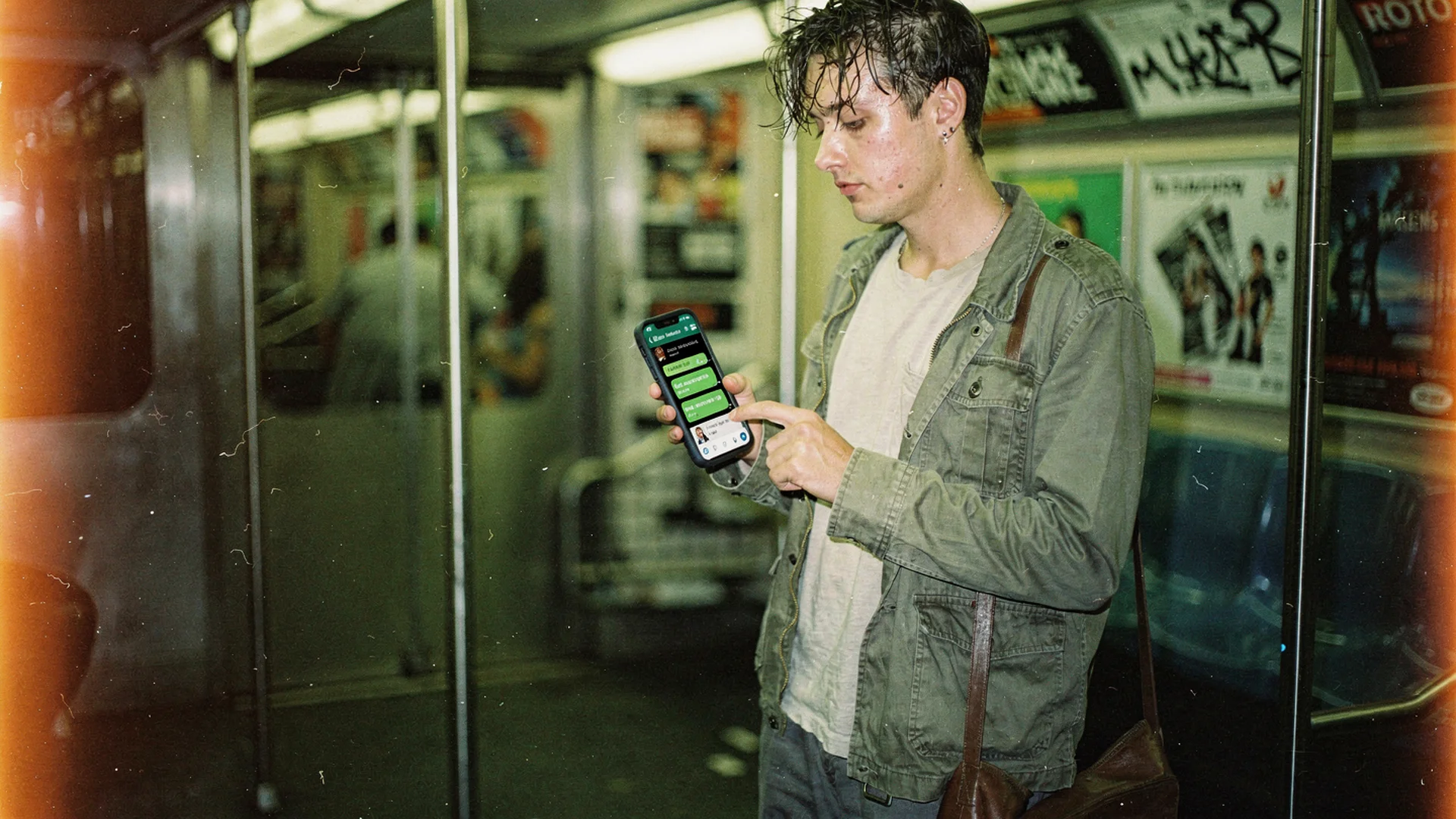 Shopper receiving WhatsApp order and sizing messages from a fashion brand, showing conversational commerce for DTC on Shopify