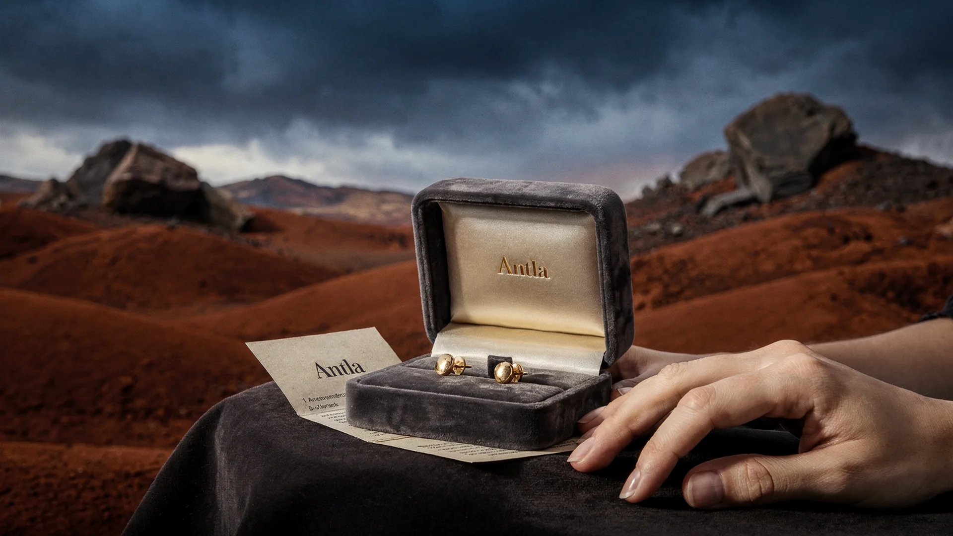 Shopify jewelry merchant reviewing return labels for earring and ring orders beside a dashboard showing try-on engagement and conversion metrics
